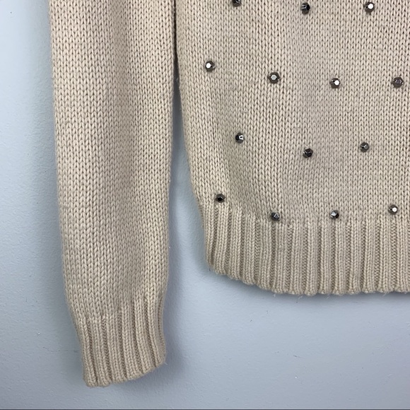 FOSSIL Merino Wool Cashmere Blend Studded Sweater - Picture 5 of 9